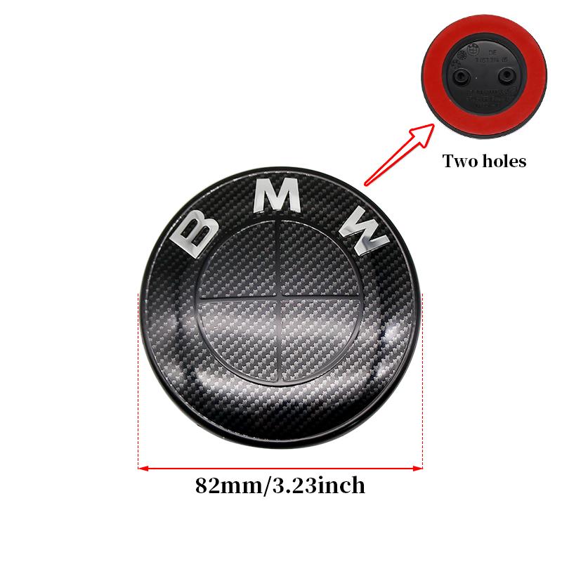 For BMW E46 82mm Hood F10 74mm Trunk Emblem 7Pcs Full Black Carbon Fiber Badge Set E90 68mm Wheel F30 Steering G20 X5 M4 Auto
