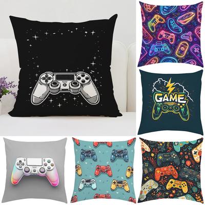 Heimdeko TV Spiel Fan Stil Quadratischer Kissenbezug Kissenbezug Anime Neues Design Gamer Griff Bedruckt 40x40 Geschenk für Kinder