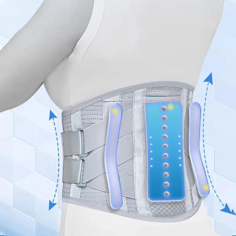 Back Lumbar Support Belt with Steel Plate Waist Protection Belt for Men and Women Spine Decompression Adjustable Back Brace for Lower Back Pain Relief