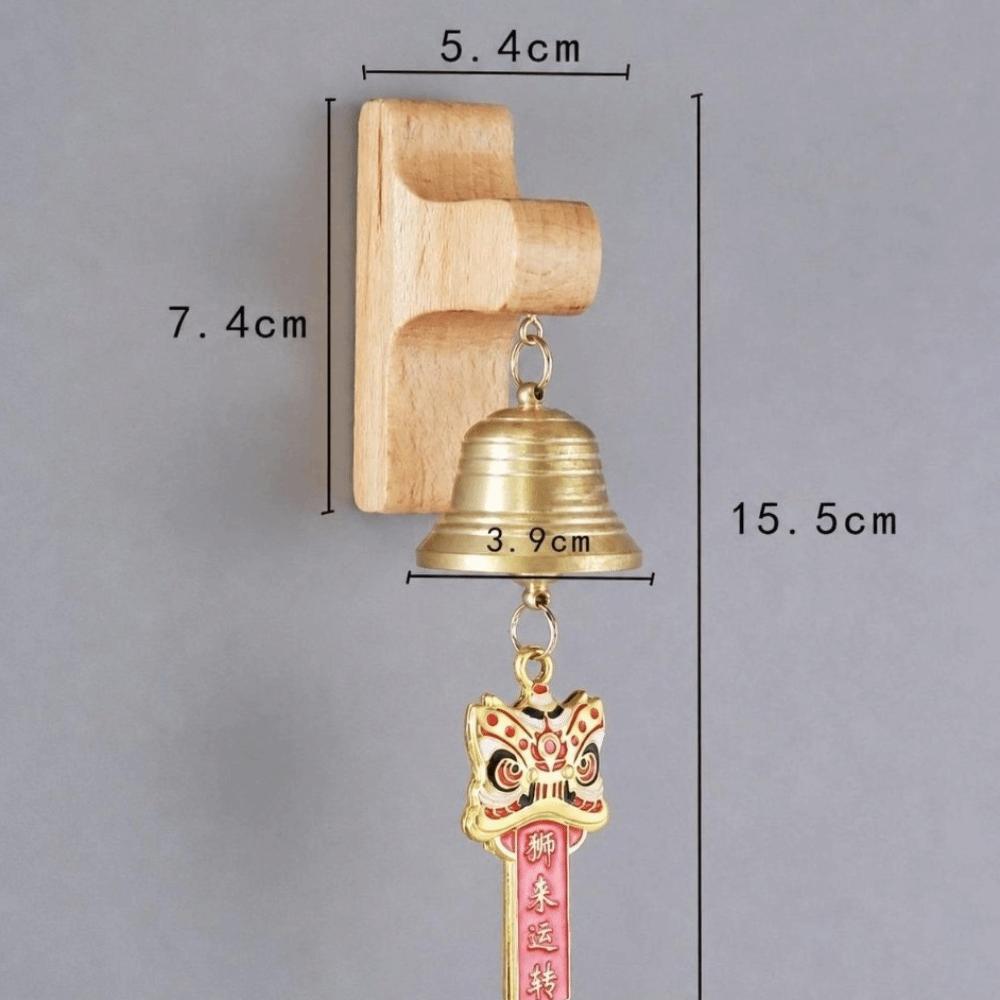 Wall Mount Magnetic Doorbell Wooden Base Wind Chime Clear Sound Brass Bell Entry Reminder