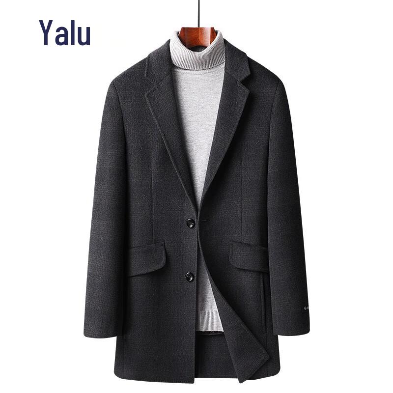 Yalu EY Men's Plaid Wool Blend Down-Lined Coat