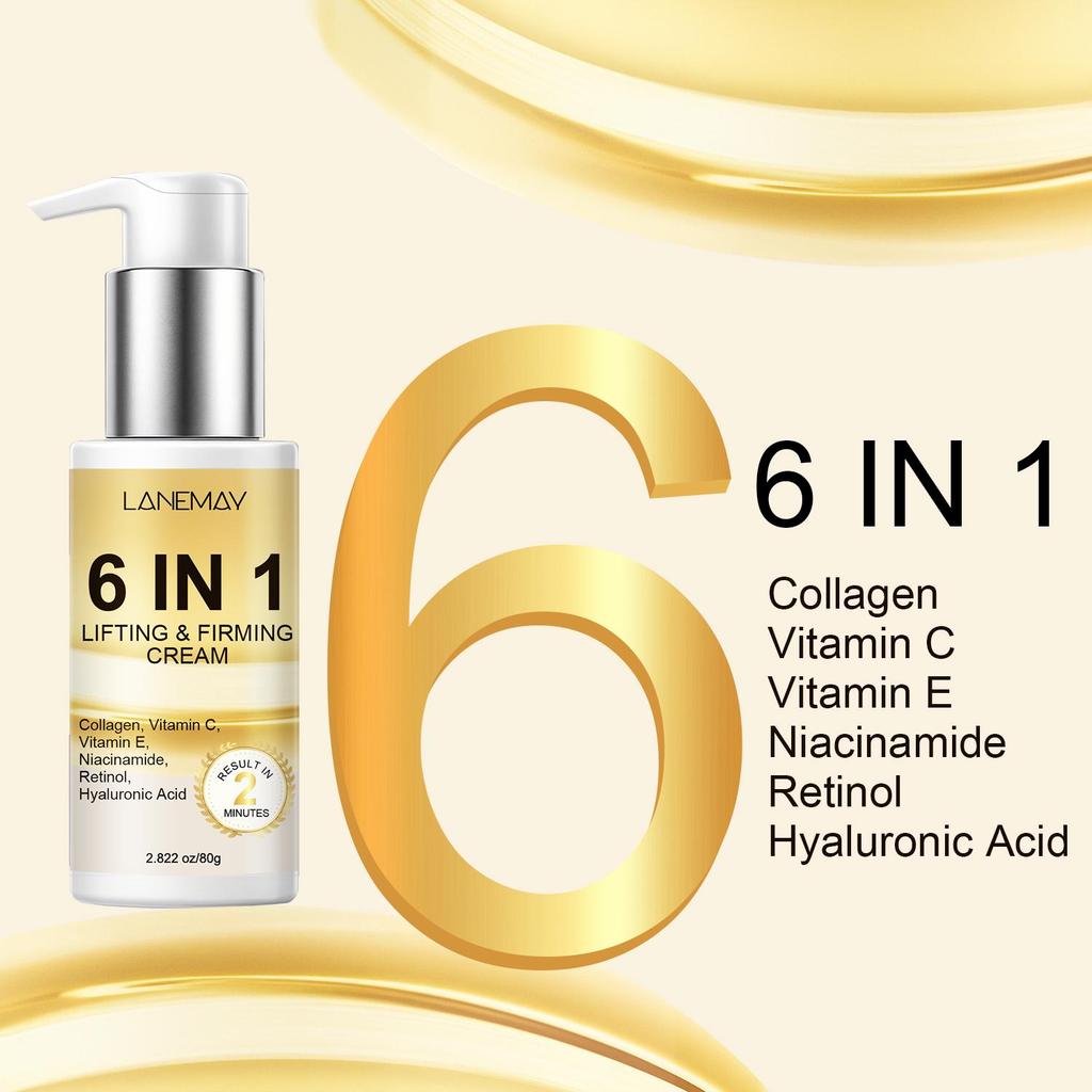 6 IN 1 Lifting & Firming Cream-Lidting & Firming-Feel Skin Firmness In Just 2 Minutes-Suitable For All Skin Types, 80ml