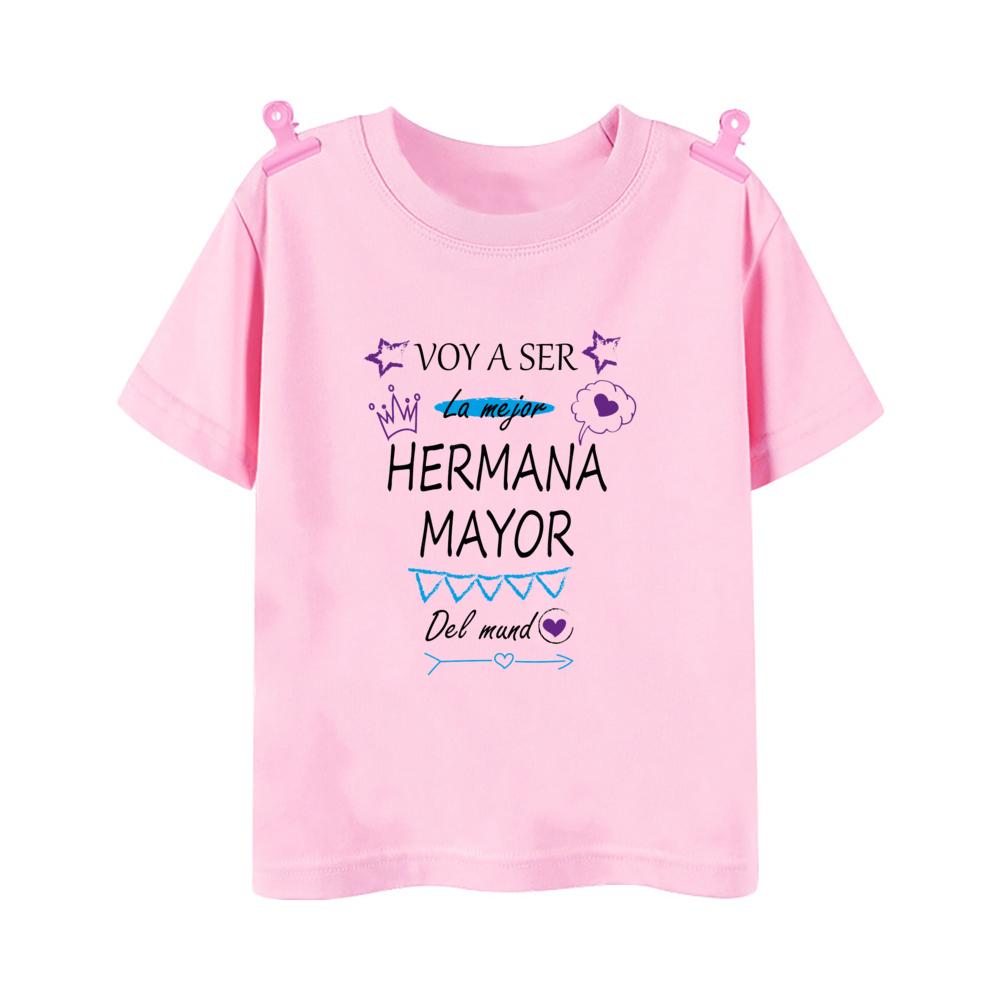 I'm Being Promoted To Big Sister T-shirt Baby Announcement T Shirt Kids Spanish Print Tee Girl Tops Children Tops Summer Clothes
