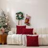 Christmas Celebration Pillow Cover With Invisible Closure Simple Cleaning Sturdy for Living Room Bedroom