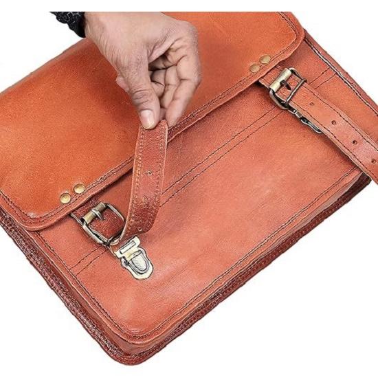 Geantă Messenger din Piele Naturală pentru iPad/Tabletă, Geantă Tip Messenger, Valizetă Mică, Geantă de Umăr Crossbody pentru Bărbați și Femei