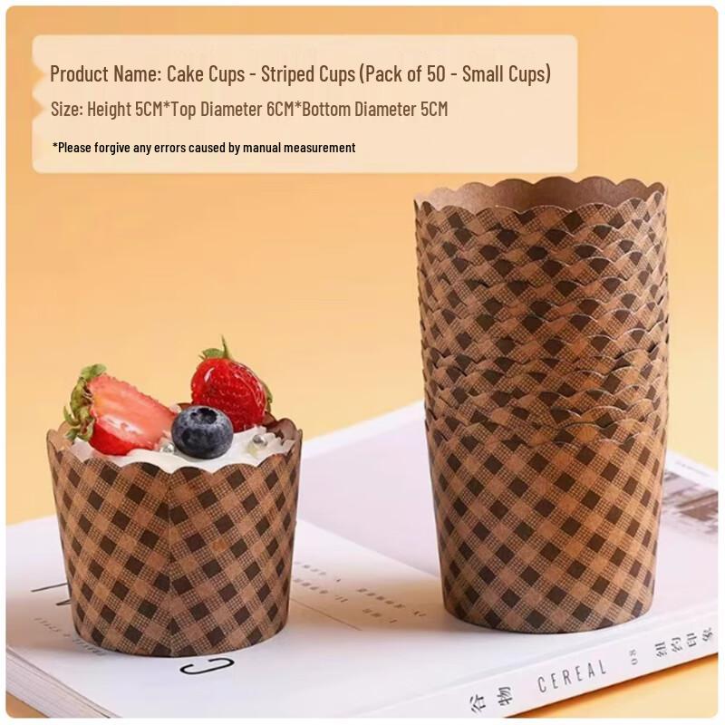 ShengbiLai Plaid Kraft Disposable Baking Cups