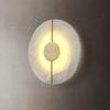 oeny Round Brass & Natural Marble Wall Lamp