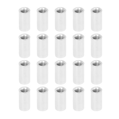 20PCS Round Coupling Nut Kit M6 X 1.0 10 L20mm Stainless Steel Female Thread Connection Nut for Indoor