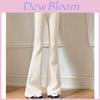 High Waist Flare Pants For Women With Polyester And Elastane For Casual Wear