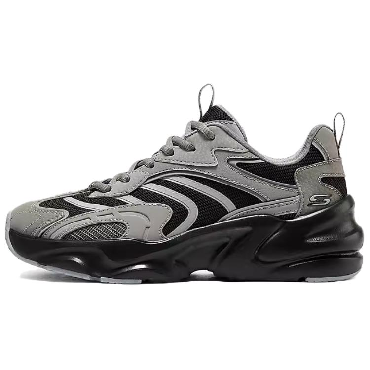 Skechers Bobs Bamina 2 Fabric Synthetic Leather Low Top Dad Sneakers Men sneakers Gray Black 118326-GYBK 39.5
