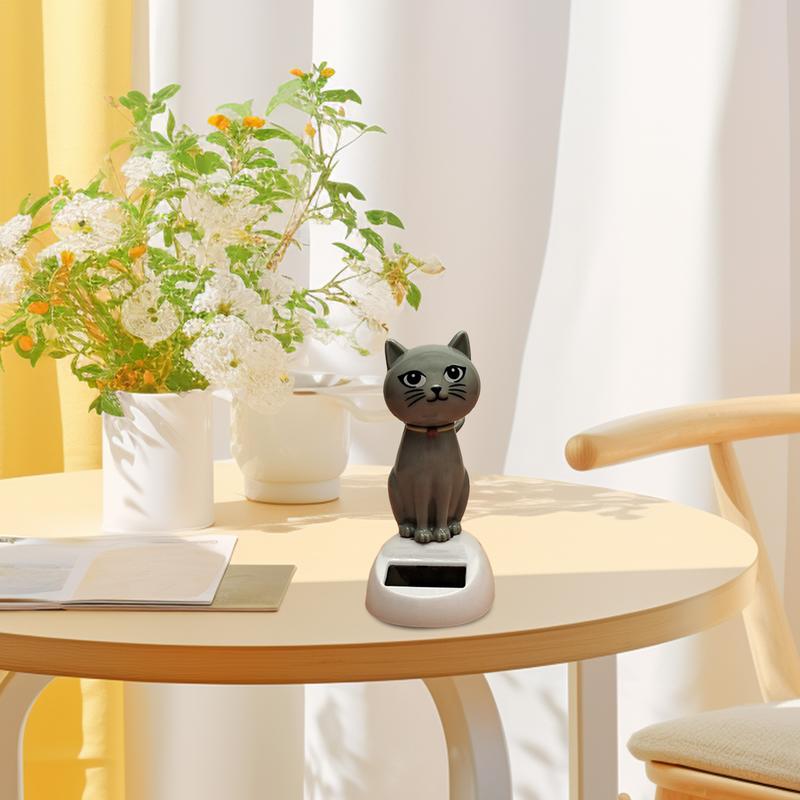 Car Decoration Solar Cartoon Cat Toy Dashboard Decorations Shaking Cat Car Ornaments Small Gadget Decor Car Interior Accessories