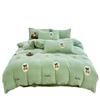 Thickened Milk Fleece Printing Four-Piece Set, Fleece Warm Coral Fleece Skin-Friendly Student Dormitory