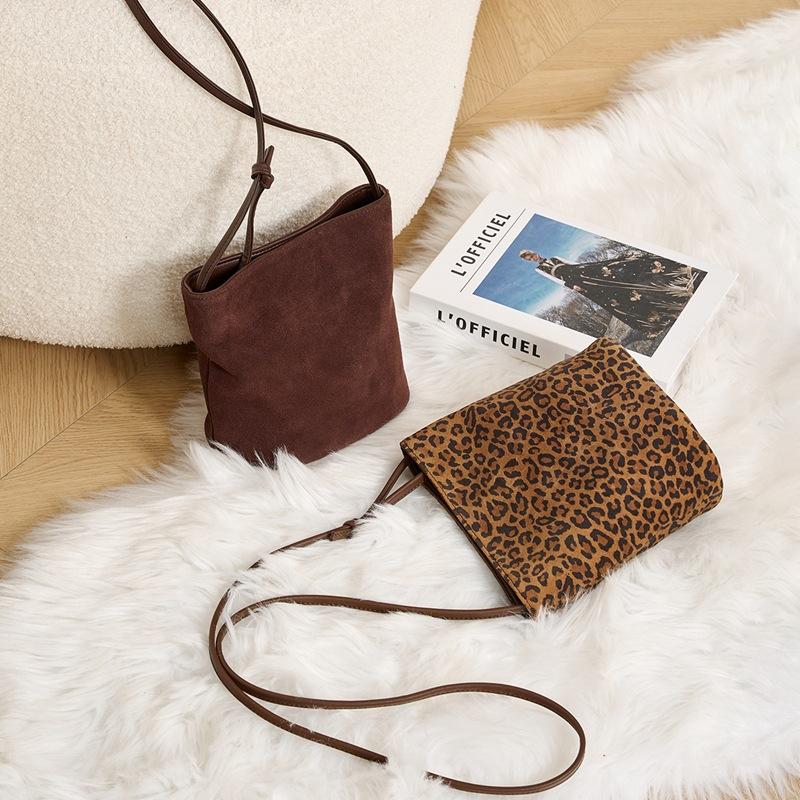 Today's popular bags women's new niche leopard print bucket bags versatile shoulder messenger bags