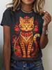 Summer Ethnic Floral 3D Print T-Shirts Women's Streetwear Round Neck Short Sleeve T Shirt Tees Harajuku Y2K Tops Female Clothing