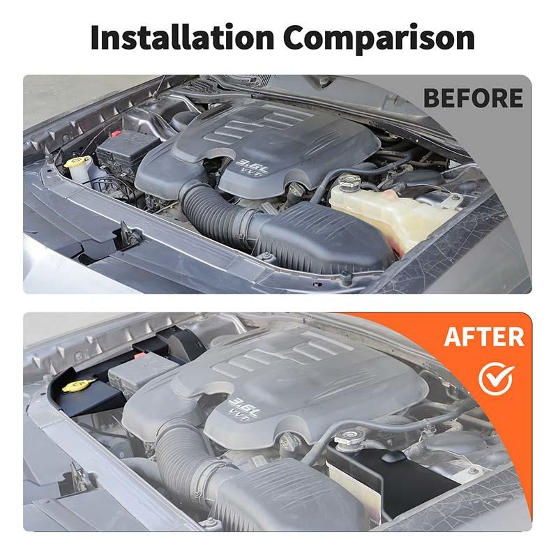 Car Engine Protective Cover Kit Wiper Spray Bottle Cover Plate Coolant Pot Cover For Dodge Challenger 2015 Up ABS Interior Accessories