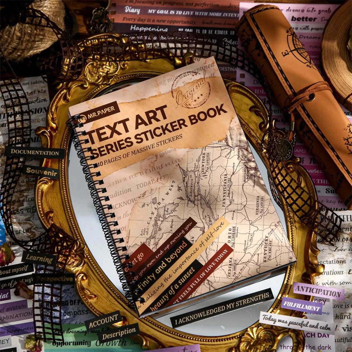 

Ретро англійський алфавіт великий розмір Книжка-стікери 40 аркушів DIY Декор для скрапбукінгу Колажу Щоденника Шкільне приладдя білий