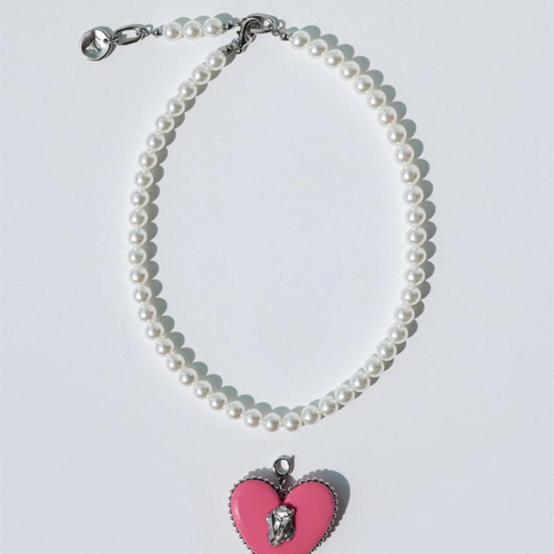 VERRYTASTE Heart Pendant Pearl Necklace - Pink