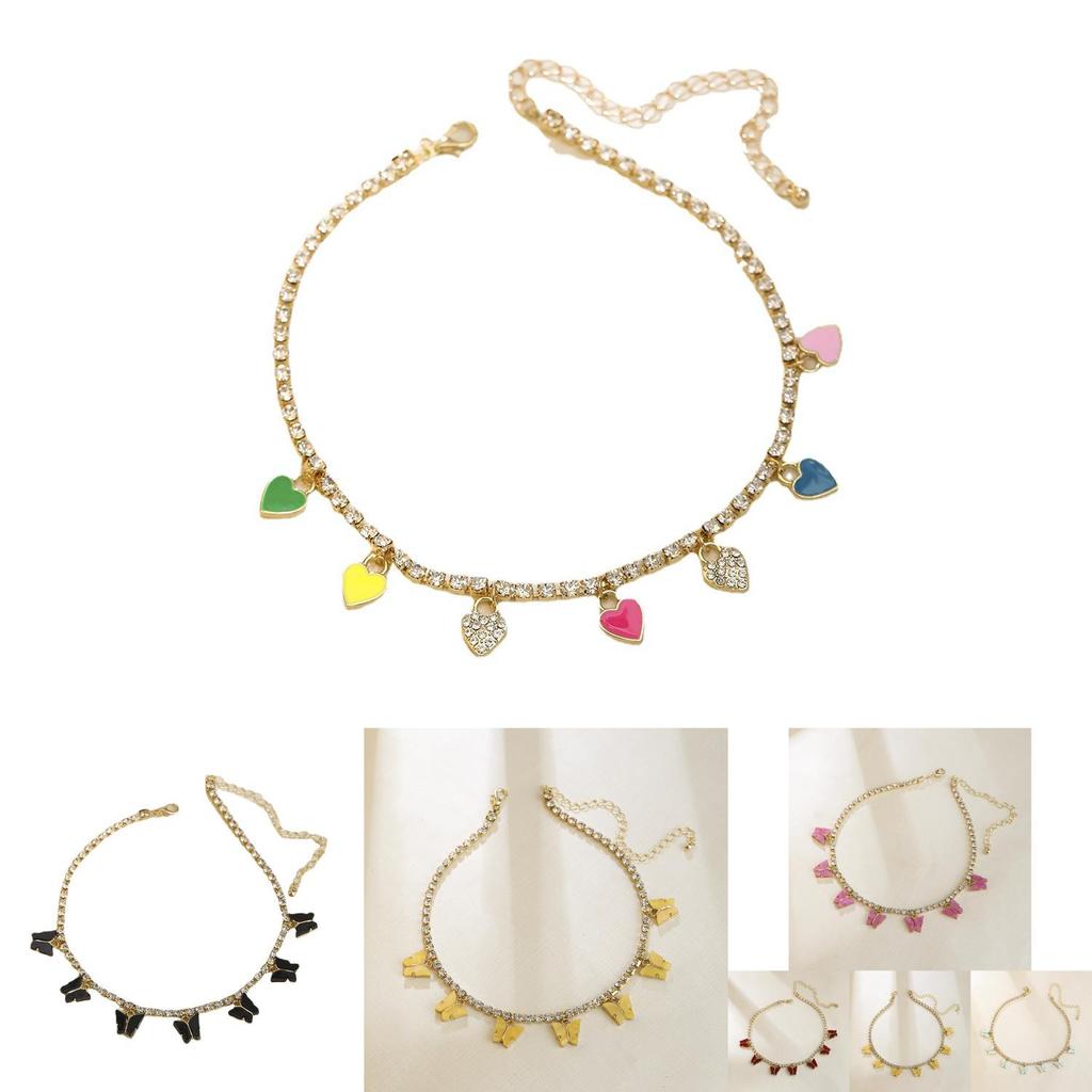 Snygg Flerfärgad Fjärilshänge Halsband Trendig Minimalistisk Choker För Kvinnor