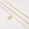 Women Layered Geometric Oval Pendant Stainless Steel Clavicle Necklace