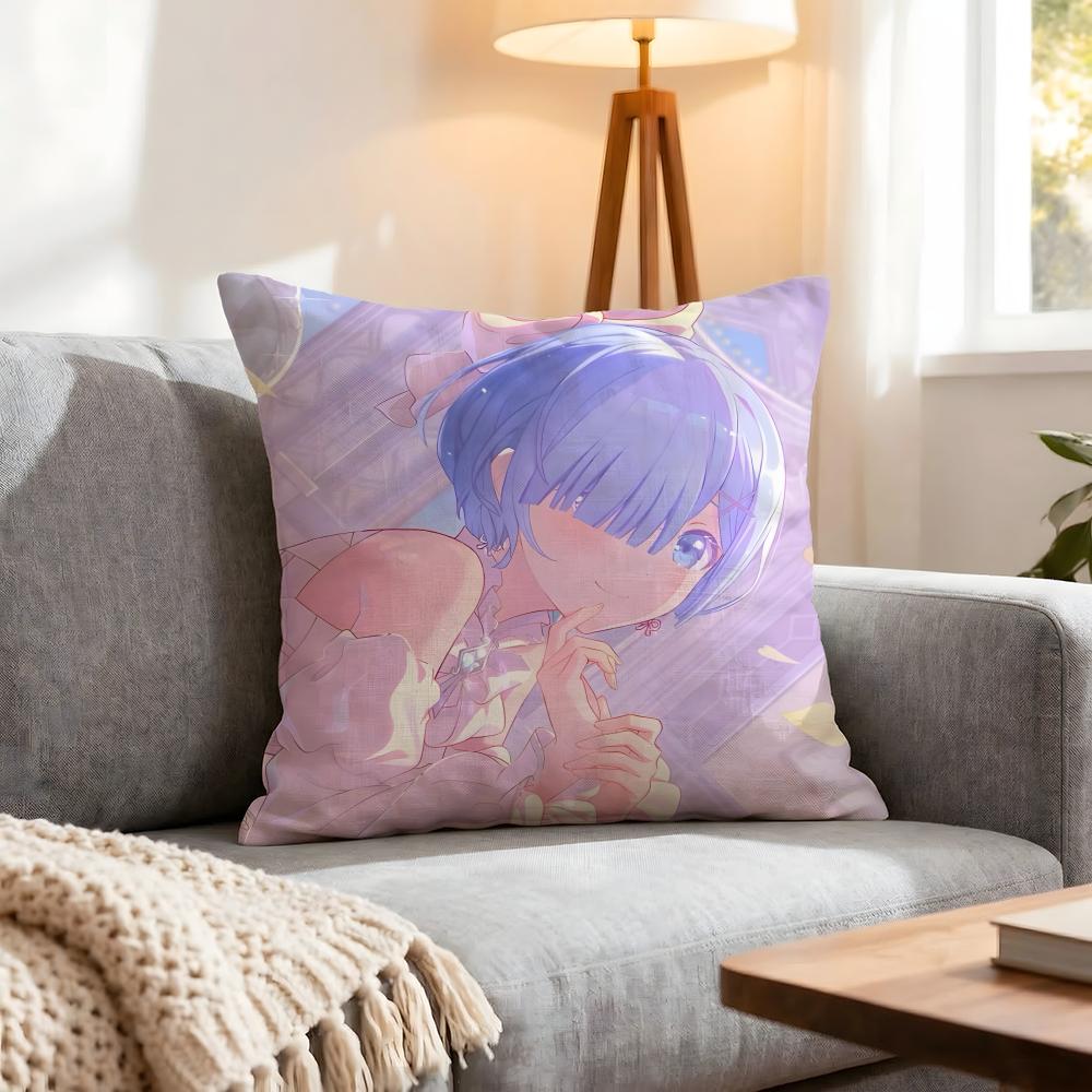 Re:Life In A Different World From Zero Cushion Cover 1Pcs Decorative Covers Soft Cushion Case For Sofa Couch Decor 40X40 45X45