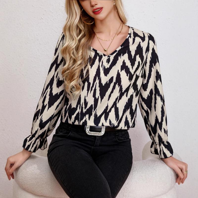 

Женский новый осенний стиль повседневный универсальный свободный топ с принтом Lazy Wind с длинными рукавами XL чёрный