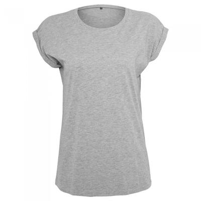 Build Your Brand Womens/Ladies Heather Extended Shoulder T-Shirt