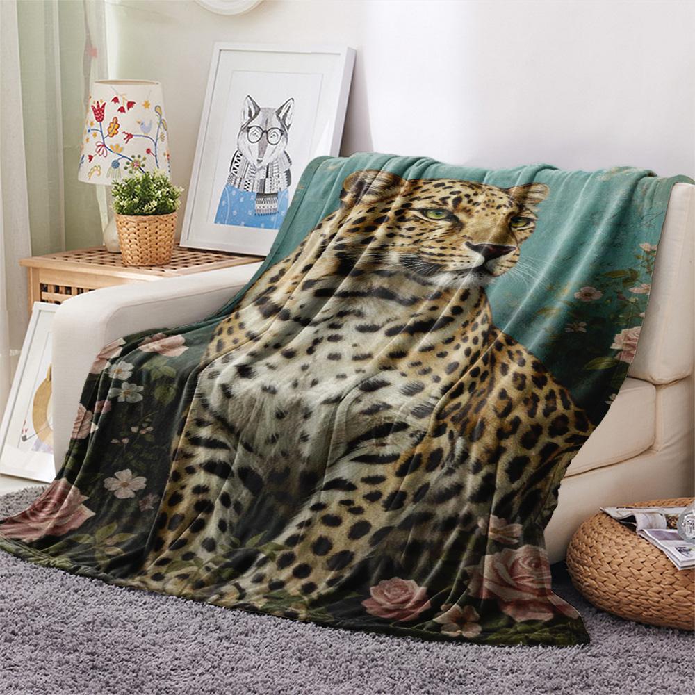 1 Stück Retro Realismus Druck Flanell Decke, Hohe Qualität, Bequem für Alle Jahreszeiten, Heimdeko, Wärme und Komfort