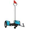 VidaXL Bicycle Trailer, Transport Cart with Hitch Bar, Bicycle Trailer with Flag for Luggage, Blue 94191
