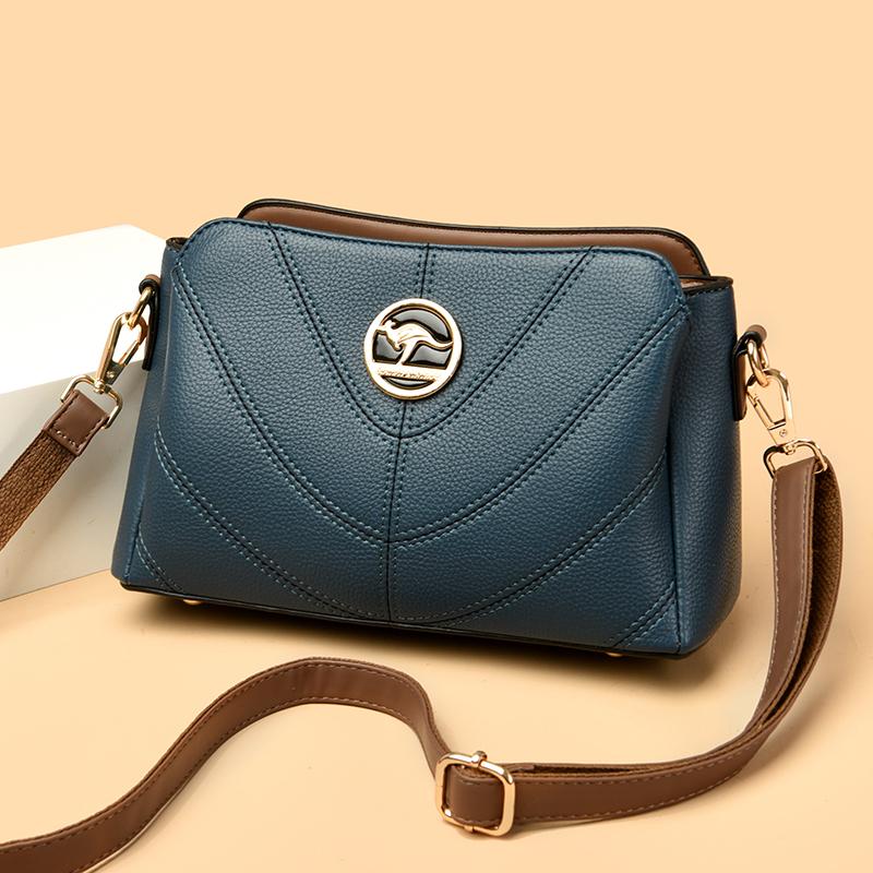 Einfarbig Luxus Designer Hochwertiges Leder Damen Handtasche Geldbörsen Multifunktional Damen Schulter Umhängetaschen Sac Femme