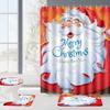 Snowman Santa Claus Shower Curtain Set Bathroom Set Non-Slip Mat Carpet Waterproof Toilet Seat Cushion Bath Mat Christmas Decor