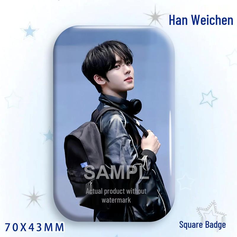 Han Weichen Star Idol Laser Tinplate Badge Brooch Pendant