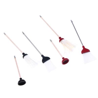 1:12 Panenkovský dům Miniatura Simulace Mop Koště Nástroj na čištění odpadu v toaletě Nábytek Domácí Model Dekor Hračka Příslušenství pro panenkovský dům