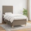 Maison Exclusive - Estrado de ripas de cama com colchão Taupe 100x200 cm Tecido