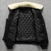 Cowhide Genuine Leather Jacket Male Pilot with Cotton Lapel Retro Flight Suit Large Size Jacket