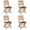 Day and Night - Day and Night Folding Garden Chairs 4 Units and Cushions Solid Acacia Wood