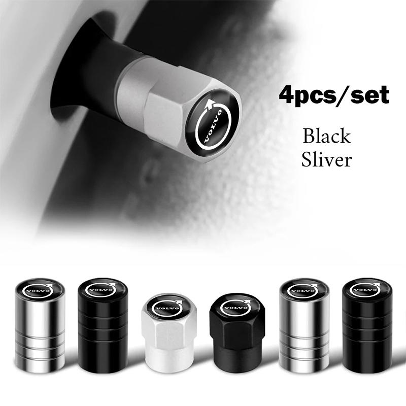 4 Piezas Tapa de Válvula de Aire para Rueda de Estilo, Tapa Antipolvo para Válvula de Neumático para Volvo V90 XC90 V60 V40 S60 C30 XC60 V50 V70 S90 XC40 S80 T6 Olestar