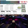 Universal Symphony Car LED Ambient Light 64 RGB Color Car Interior Acrylic Light Guide Decoration Atmosphere Light 18/10/6 In 1