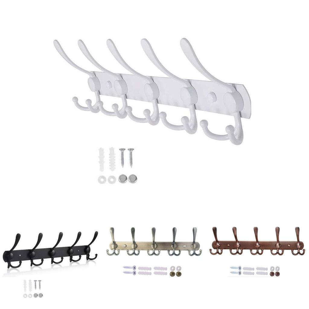 Modern Minimalist Wall Mount Heavy Duty Coat Hook With 5 Hooks For Bathroom And Hotel Doors