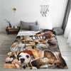 Cute Puppy Dog Warm Soft Blanket Pet  Camping Plush Throw Blanket Novelty Couch Chair Flannel Bedspread Sofa Bed Cover