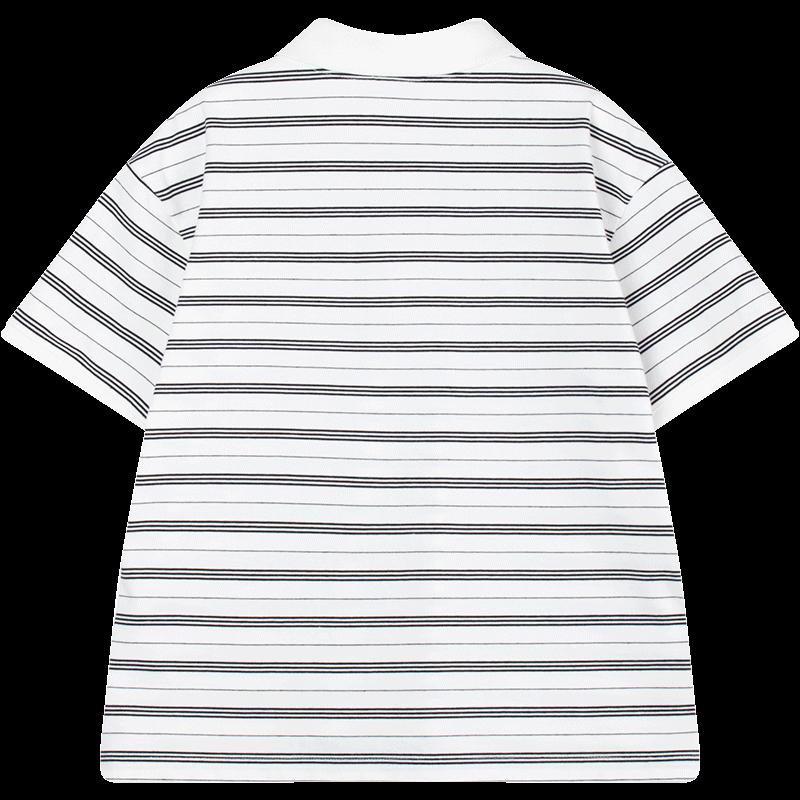 Mucmukn Retro Striped Polo T-Shirt