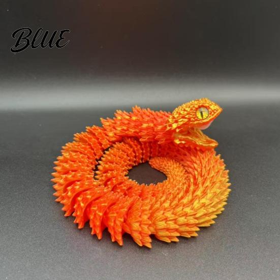 Concentration Improvement Toys Serpent Figurine Snake Toy Articulated 3D Printed Flexible Jointed Realistic Animal Fidget Stress Reliever