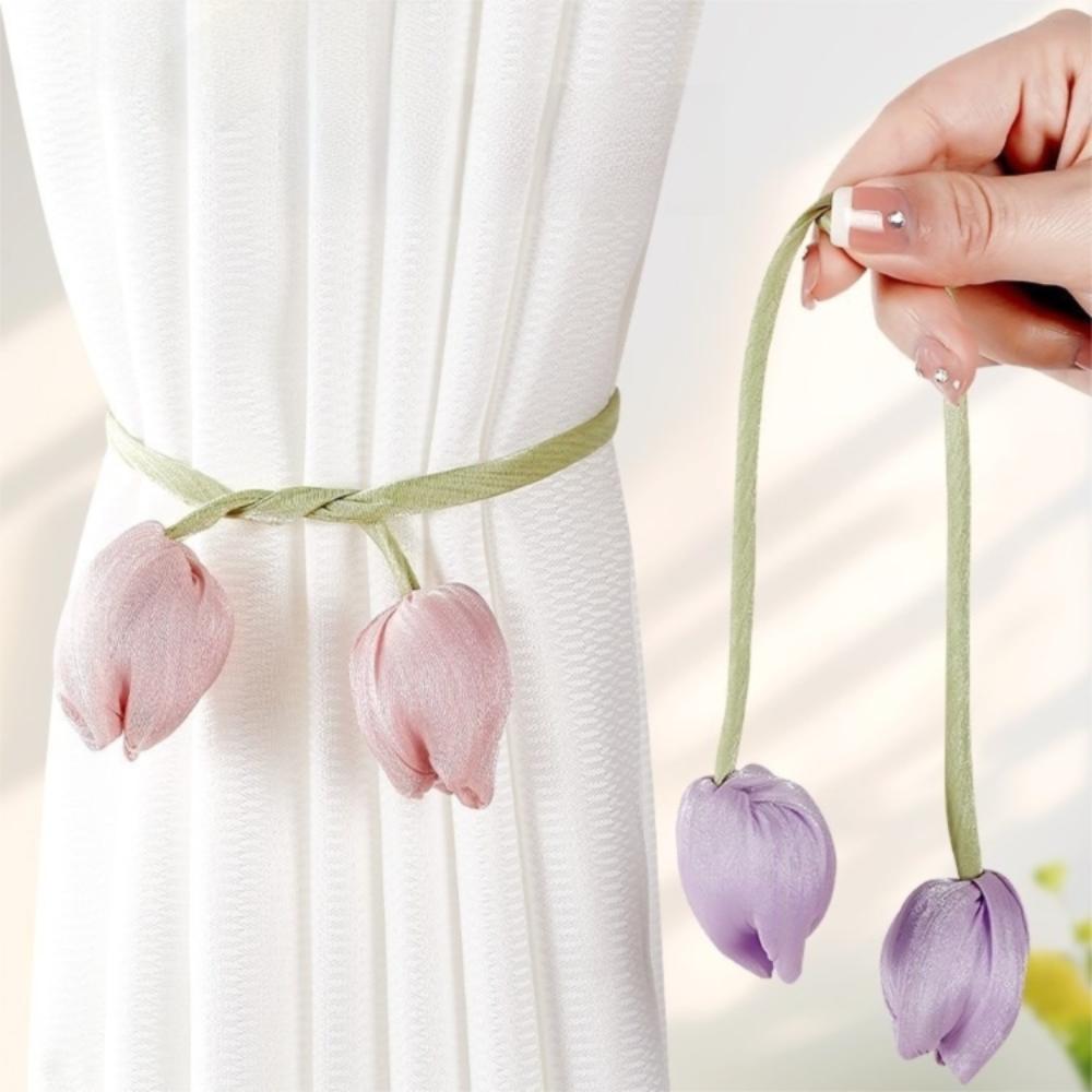 1 Paar Elegante Tulpen-Vorhangbänder Verstellbare Vorhangschnalle Elegante Vorhänge Kordel Wohnzimmer