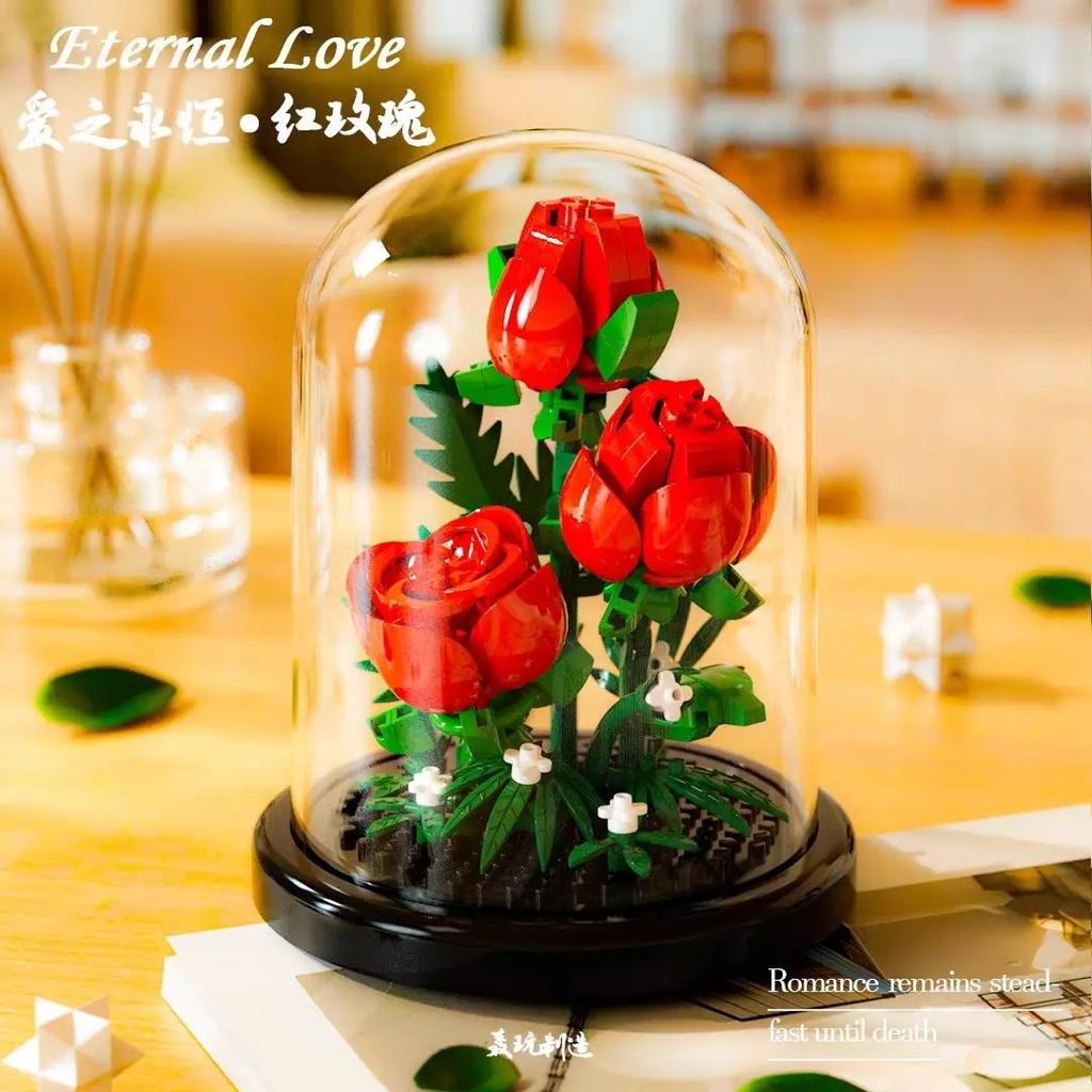Diy Micro Blume Bausteine ​​Mini Ziegel Partikel Ewige Leben Blumen Hause Dekoration Montage Puzzle Spielzeug Kinder Geschenk