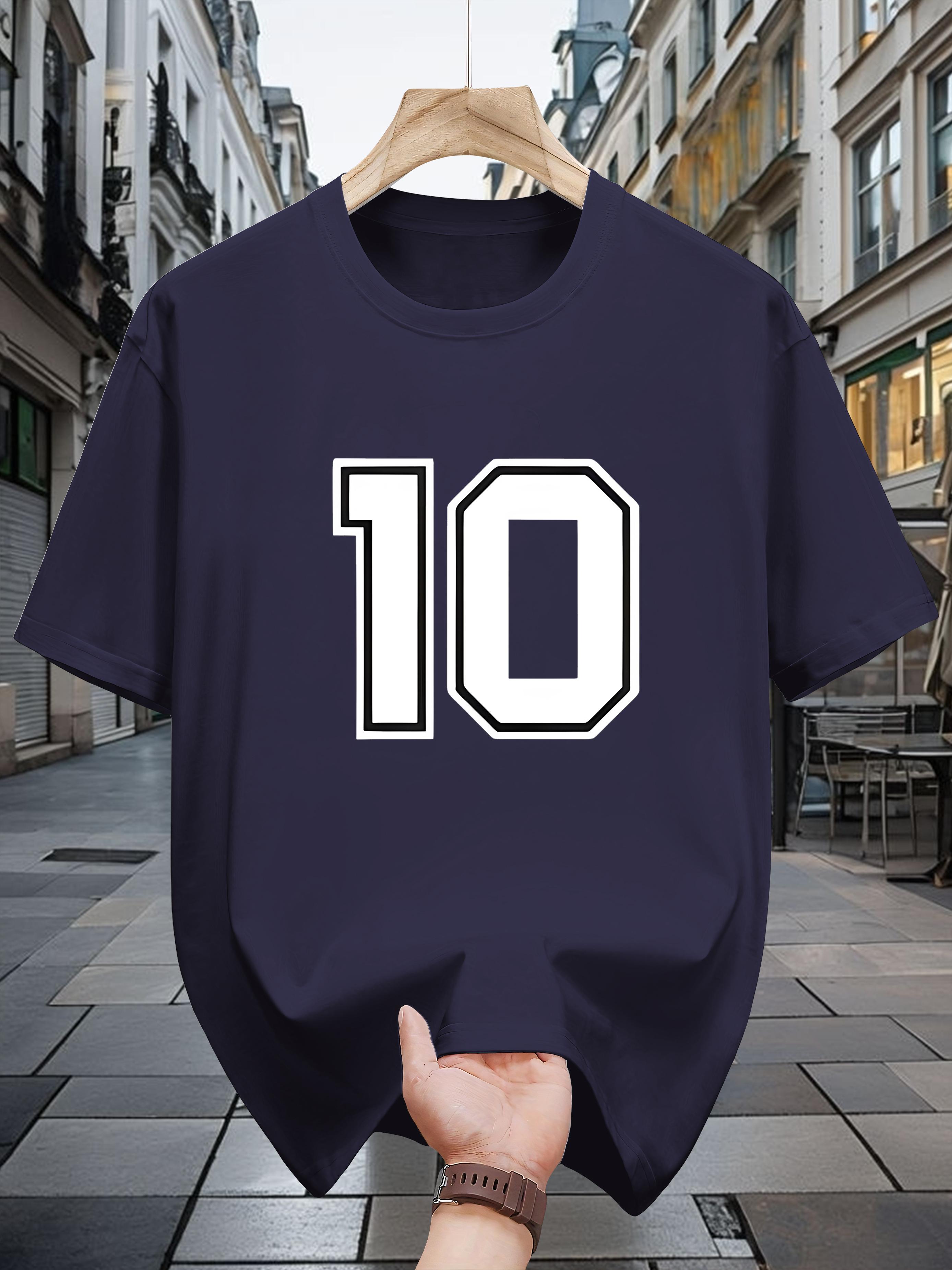 Niuwang Selection 200g 100% Cotton Short Sleeve T-shirt - Black Casual Graphic Tee with Bold 10 Geometric Print XXXL