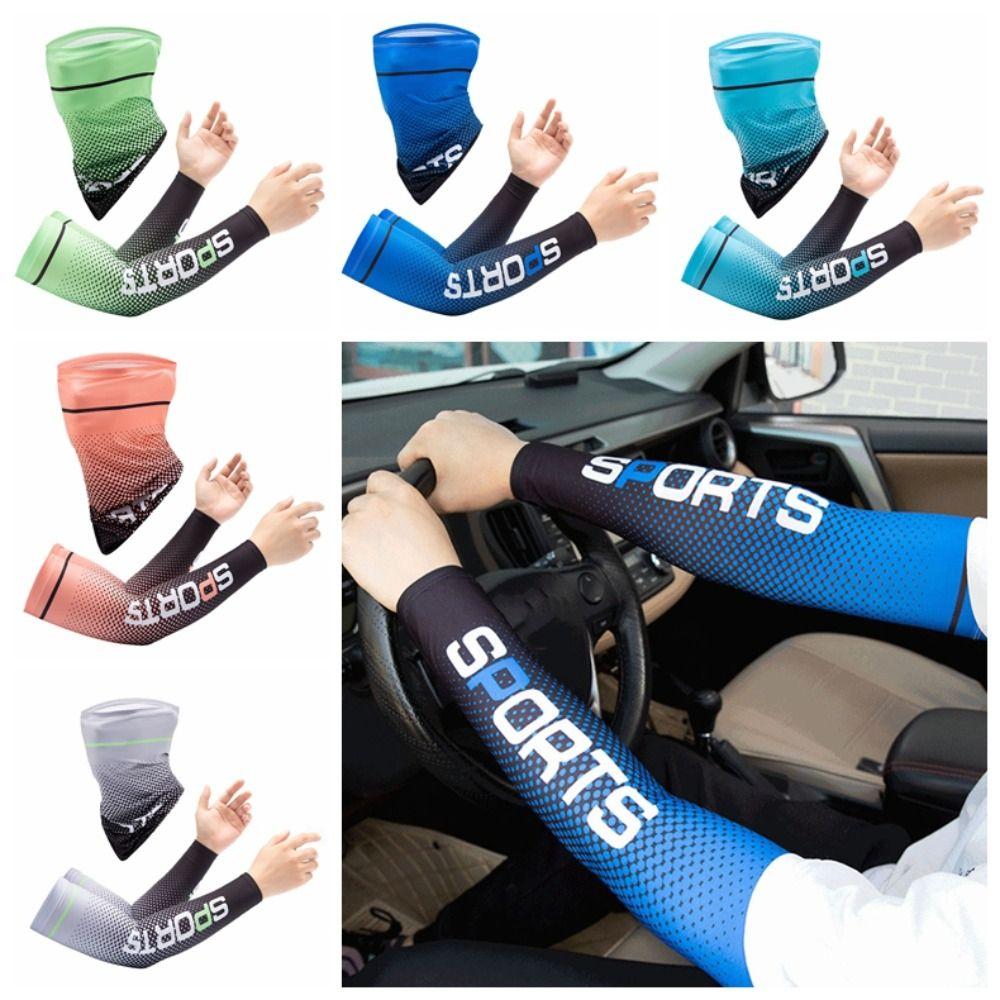 

Sunscreen Arm Sleeve and Mask Suit Long Ice Silk Sleeves Breathable Summer Arm Sleeve Summer серый