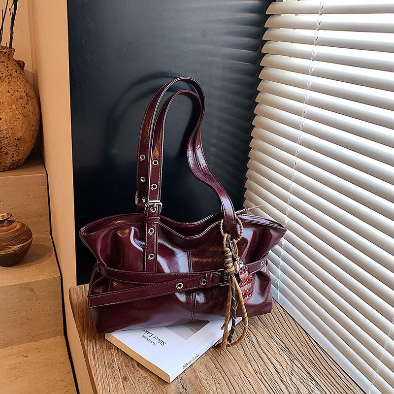 Geantă tote din piele de înaltă calitate în stil coreean: Geantă de umăr sub braț pentru femei de capacitate mare