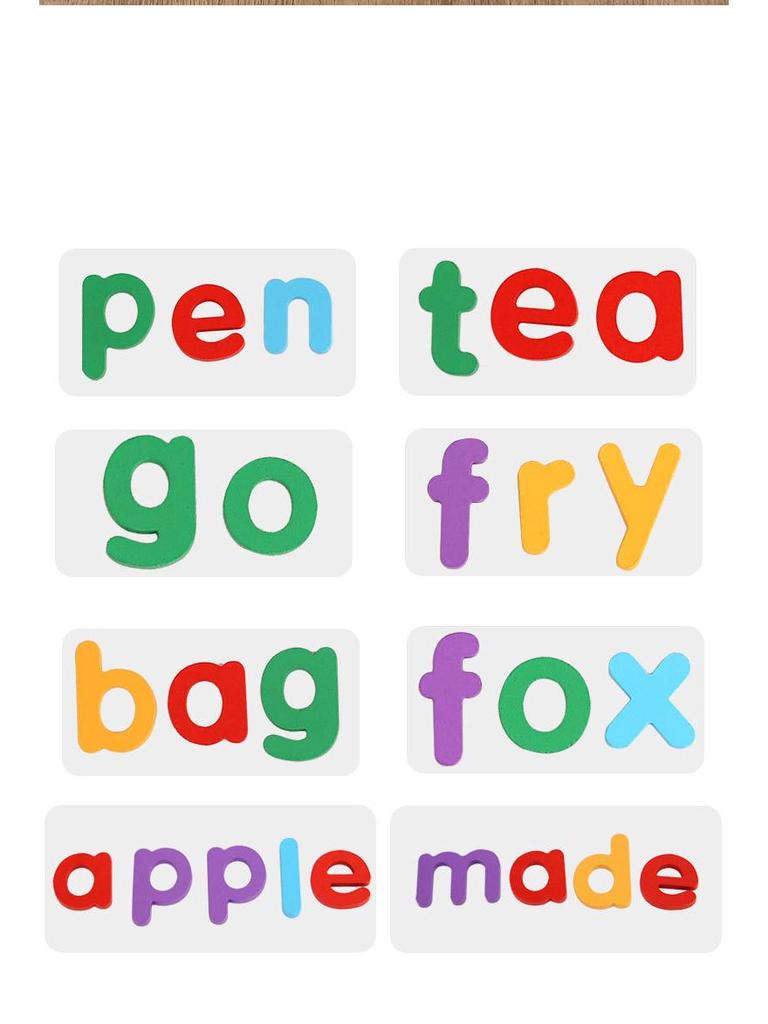 English Spelling Flashcards: Parent-Child Educational Battle Game with Wooden Blocks