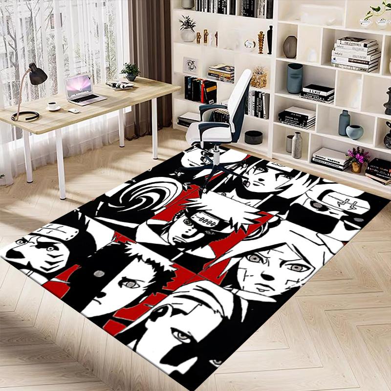 1pc Naruto Characters Collage Carpet for Playroom Bedroom Living Room Sofa Home Decor,kids Game Area Rug Non-slip Floor Mat Y723120