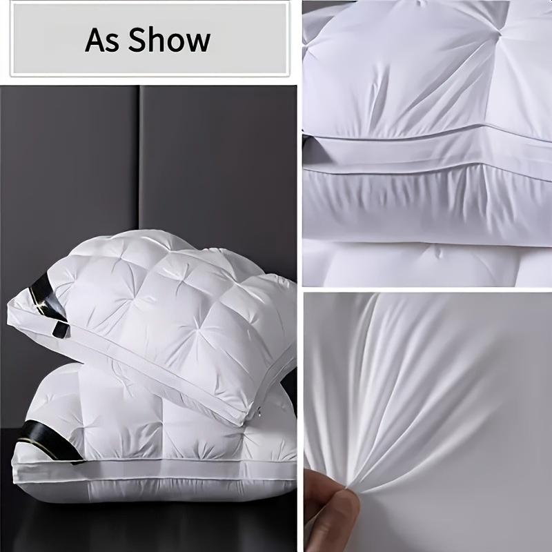1/2PC Luxury 5-Star Hotel Pillow Deep Sleep Ergonomic Support - High-Density Polyester Memory Foam Pillow White Satin All-Season