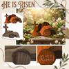 The Empty Tomb Easter Scene, Cross Decorations, Wooden Nativity Set, Decorations Religious  Tomb Easter Kit Display For Home  Four-piece Set
